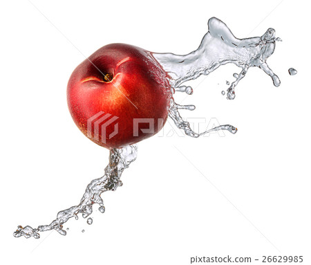 Water splash with nectarine isolated Water splash with nectarine isolated 26629985