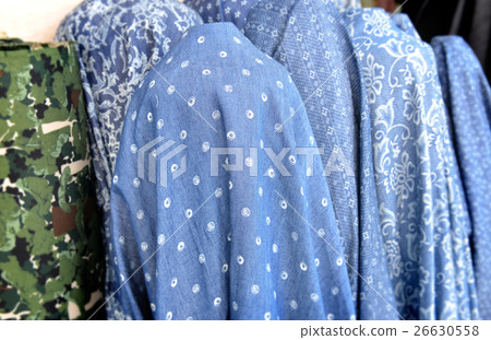 Fabric on rool for sale at the  textiles market 26630558