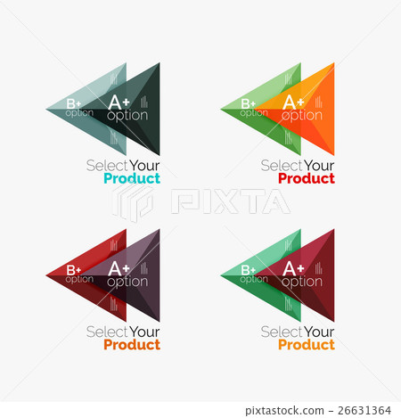 Set of triangle infographic layouts with text and Set of triangle infographic layouts with text and 26631364