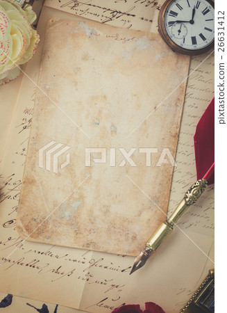 feather pen and letters 26631412