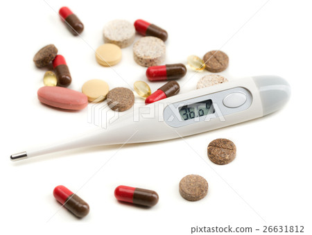 electronic thermometer and tablets 26631812