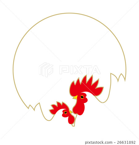 2017 New Year card illustration frame chicken (white) 26631892