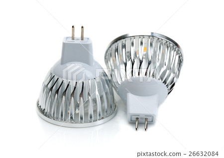 Two LED bulbs MR16. Isolate on white. Two LED bulbs MR16. Isolate on white. 26632084