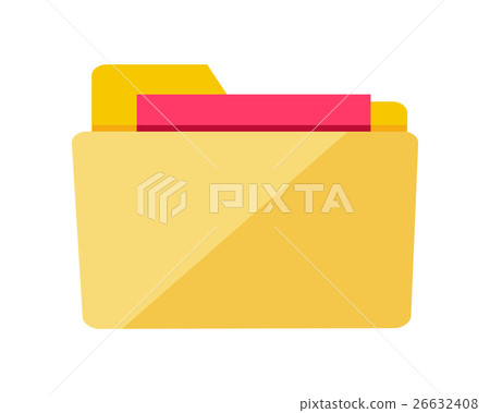 Yellow Web Folder Sign with Documents. Interface Yellow Web Folder Sign with Documents. Interface 26632408