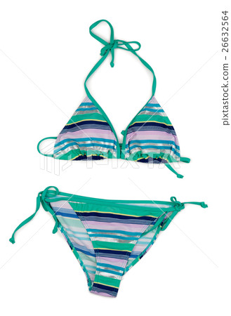 Fashionable striped swimsuit. 26632564
