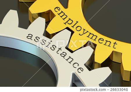 employment assistance concept on the gearwheels employment assistance concept on the gearwheels 26633048