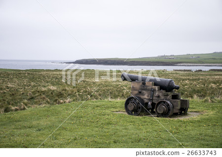 shooting cannon Orkney coastline cliff landscape shooting cannon Orkney coastline cliff landscape 26633743