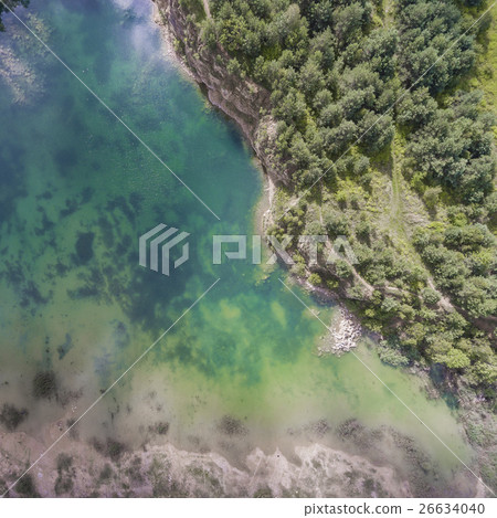 Blue laggon see from above in old sand mine,Poland Blue laggon see from above in old sand mine,Poland 26634040