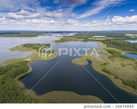 View of small islands on the lake in Masuria 26634048