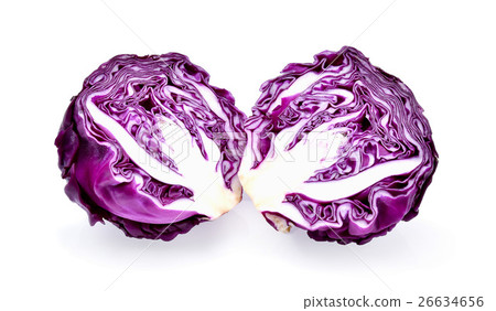 Purple cabbage on white background Purple cabbage on white background 26634656
