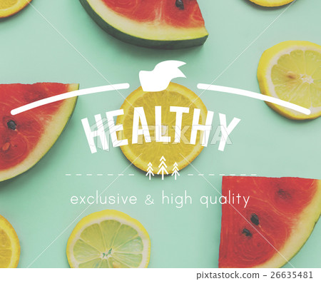 Food Nutrition Fit Graphic Healthy Watermelon Orange Words Concept Food Nutrition Fit Graphic Healthy Watermelon Orange Words Concept 26635481