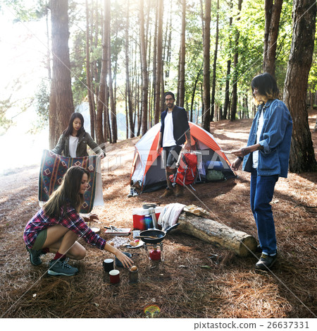 People Friendship Hangout Traveling Destination Camping Concept People Friendship Hangout Traveling Destination Camping Concept 26637331