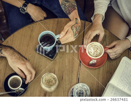 Group Of People Drinking Coffee Concept 26637481