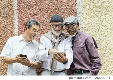 Group Of Senior Retirement Using Digital Devices Concept 26638081