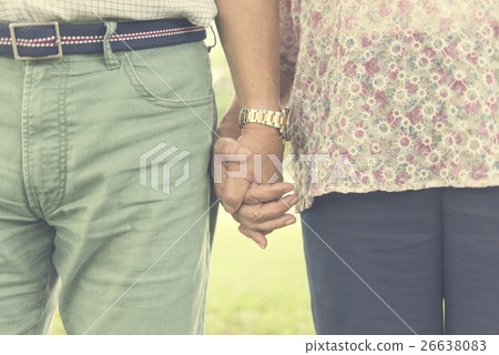 Olderly Couple Happiness Romantic Holding Hand Concept 26638083