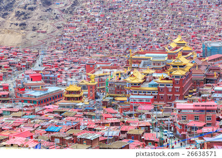 Red monastery at Larung gar (Buddhist Academy) Red monastery at Larung gar (Buddhist Academy) 26638571