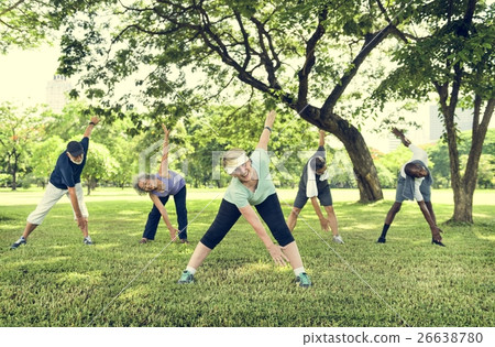 Senior Group Friends Exercise Relax Concept 26638780