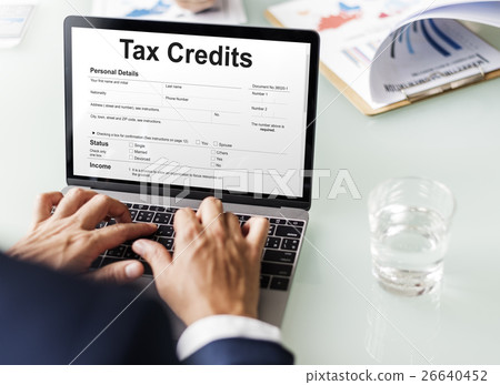 Tax Credits Claim Return Deduction Refund Concept Tax Credits Claim Return Deduction Refund Concept 26640452