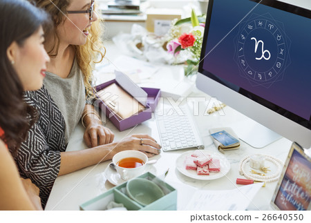 Capricorn Horoscope Zodiac Online Graphic Concept 26640550