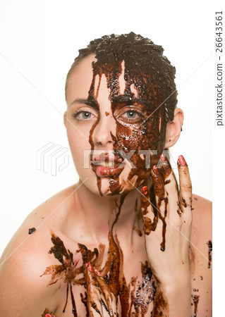 beautiful girl bathed in chocolate beautiful girl bathed in chocolate 26643561