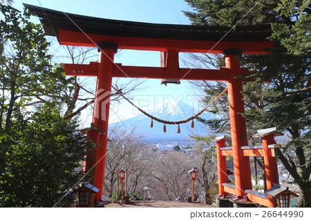 Fuji Asama Shrine Torii and Mt. Fuji Fuji Asama Shrine Torii and Mt. Fuji 26644990
