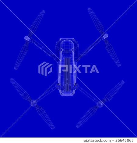 drone blueprint. 3d rendering 26645065