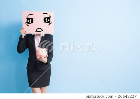 business woman take billboard 26645227