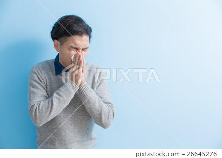 man is sick and sneezing man is sick and sneezing 26645276