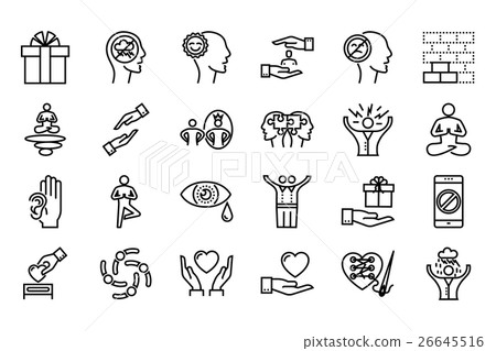 Conscious living icons set 26645516