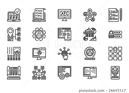 Web Development Line Icon Set 26645517