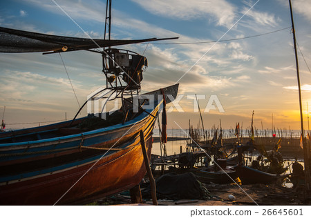 Morning sun at the seaside fishing village. Morning sun at the seaside fishing village. 26645601
