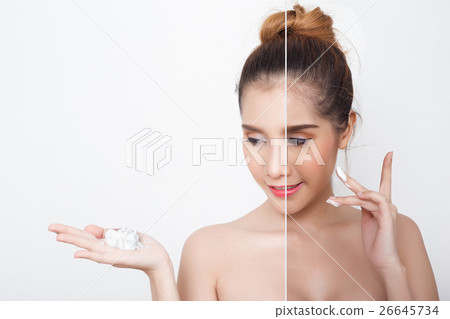 woman with half light half dark skin woman with half light half dark skin 26645734