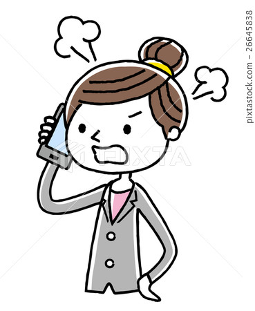 Phone: woman, business, angry, scold 26645838