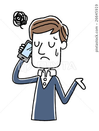 Phone: Young man, excuse, regrettable, disappointed 26645919