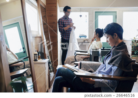 Stock Photo: person, beauty salon, casual