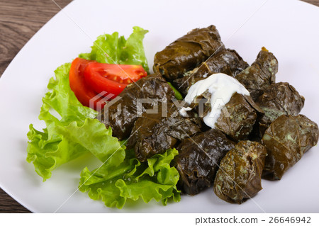 Dolma - stuffed meat in grape leaves 26646942