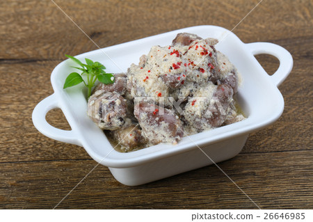 Chicken hearts in cream souce Chicken hearts in cream souce 26646985