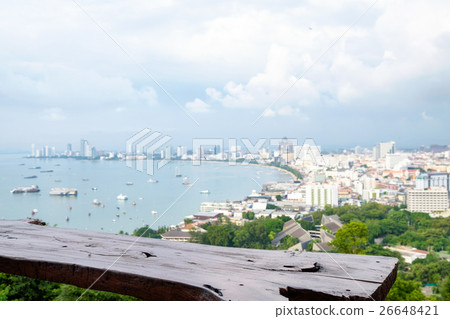Wood table on pattaya viewpoint 26648421