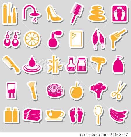beauty theme big set of various stickers eps10 26648597