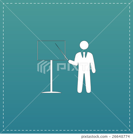 Presentation sign icon. Man standing with pointer Presentation sign icon. Man standing with pointer 26648774