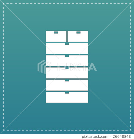 Stock Illustration: Drawer icon, sign and button