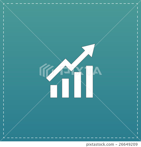 Growing bars graphic icon with rising arrow Growing bars graphic icon with rising arrow 26649209