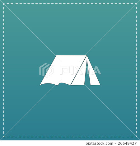 Stock Illustration: Tourist tent flat icon