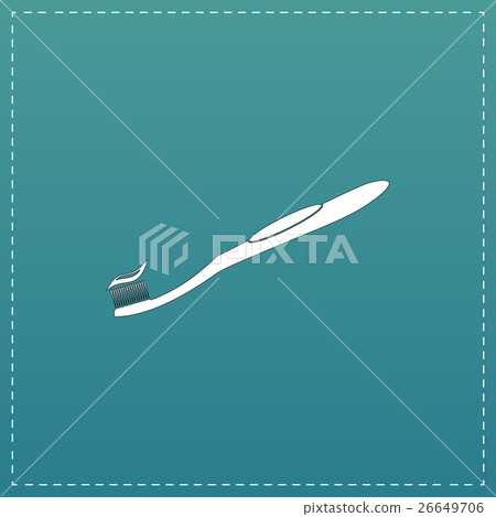 Toothbrush and Toothpaste Icon - Stock Illustration [26649706] - PIXTA