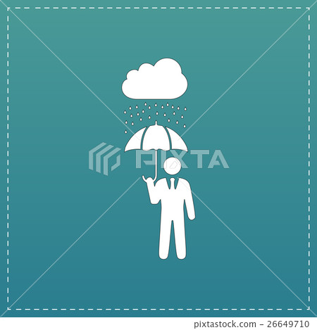 businessman with umbrella protect from rain - Stock Illustration ...