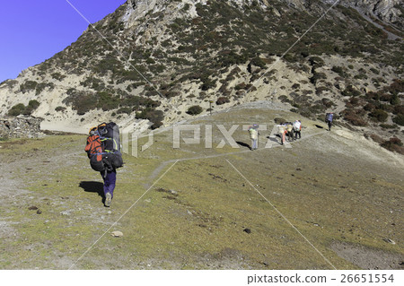 Annapurna circuit trek in Himalayas, Nepal Annapurna circuit trek in Himalayas, Nepal 26651554