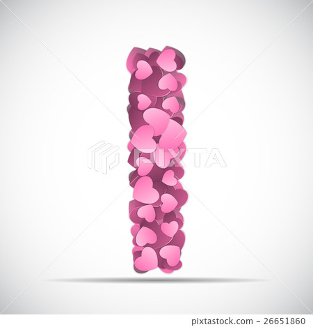 Valentine s Day Alphabet of Hearts Vector 26651860