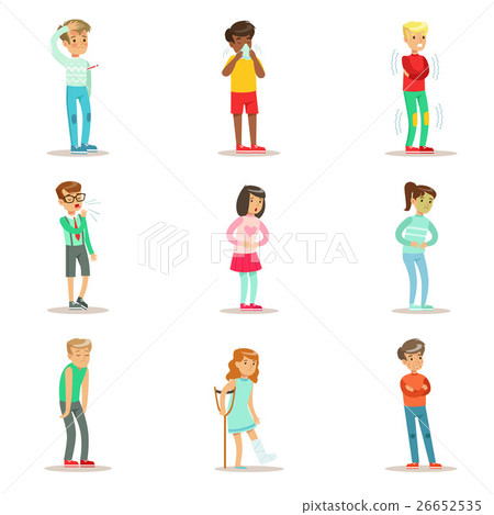 Sick Children Feeling Unwell Suffering From 26652535