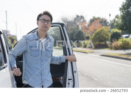 Car and young man Car and young man 26652793