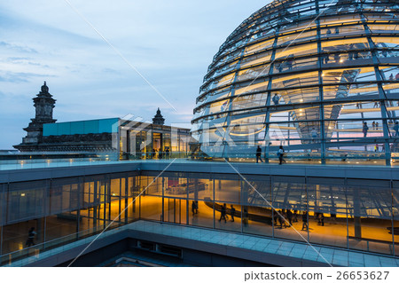 Illuminated glass dome on the roof of the Illuminated glass dome on the roof of the 26653627